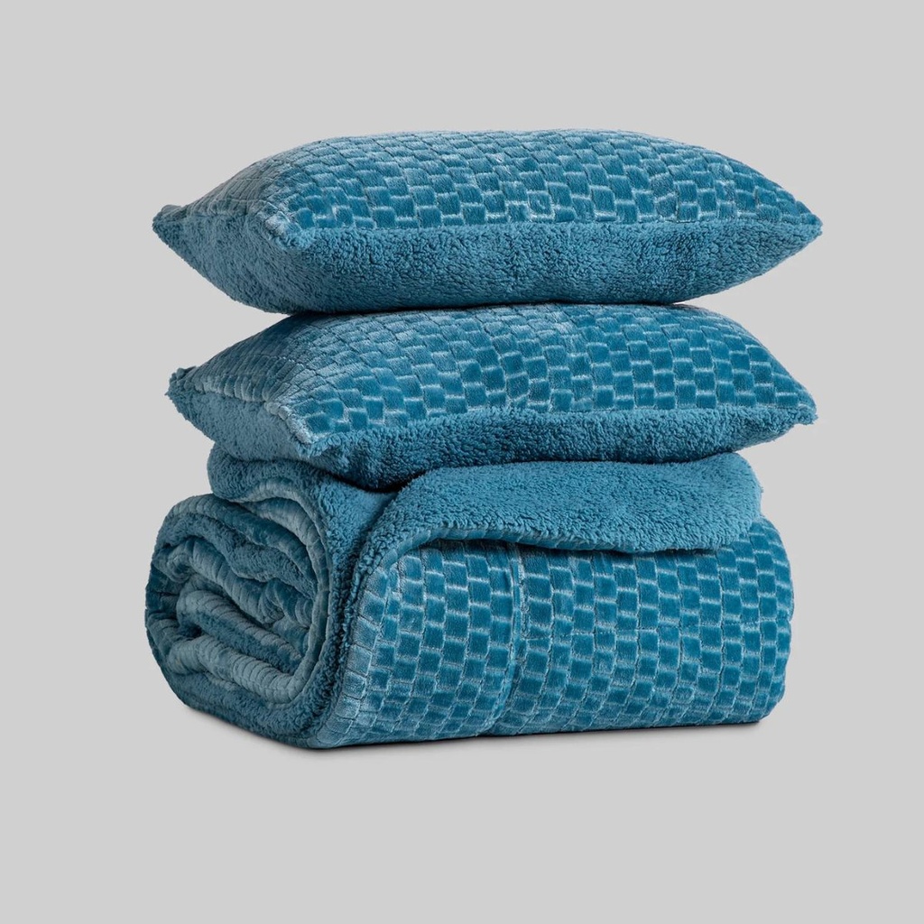 EDREDON JACQUARD IBAI AZUL KARAMELO