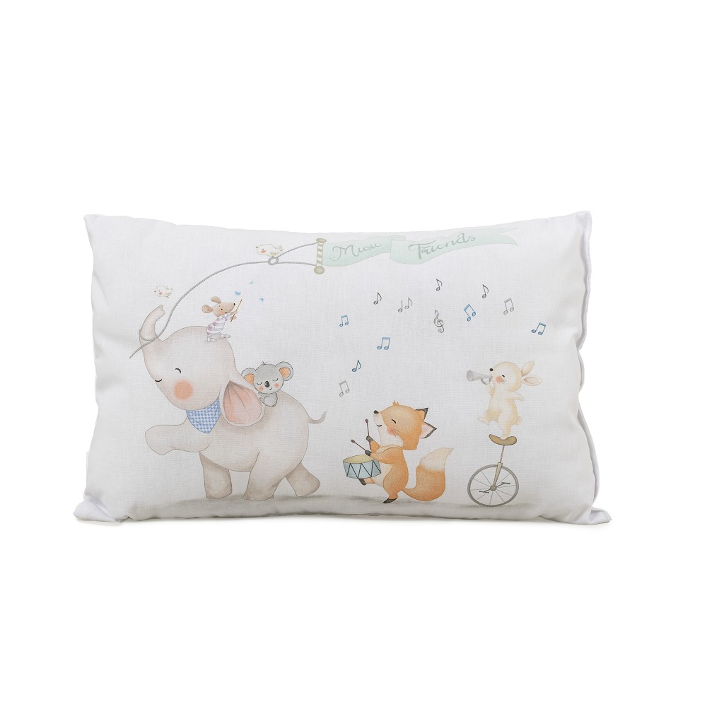 FUNDA NORDICA + ALMOHADA + CHICHONERA + RELLENO MOD MUSIC AND FRIENDS AZUL INTERBABY