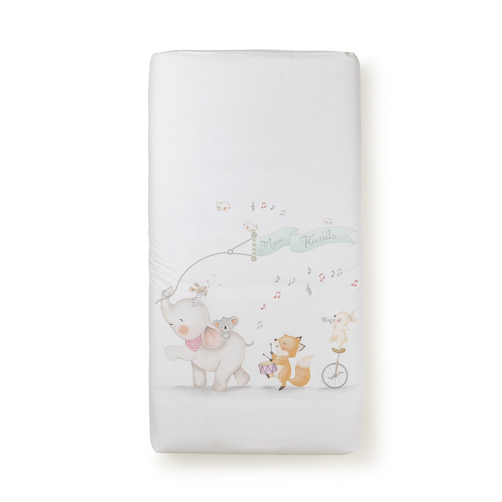 FUNDA NORDICA + ALMOHADA + CHICHONERA + RELLENO MOD MUSIC AND FRIENDS ROSA INTERBABY
