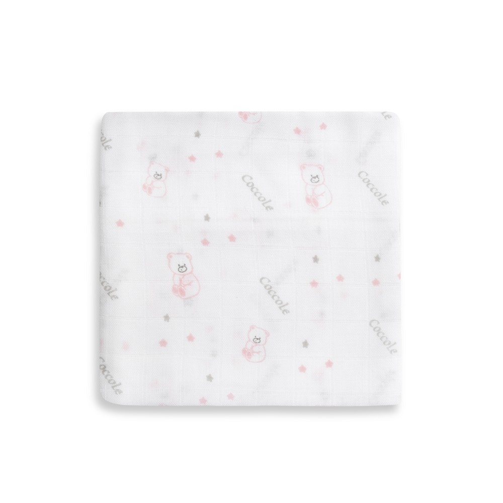 PACK 3 GASAS BAMBÚ 55X70 BEAR ROSA INTERBABY