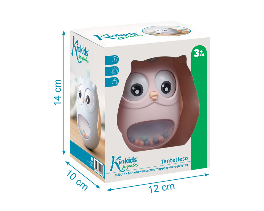 JUGUETE TENTETIESO BÚHO 14X12CM 3030 ROSA KIOKIDS