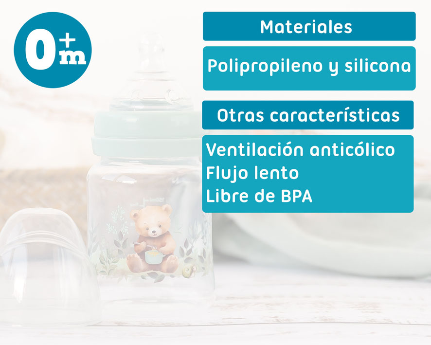 BIBERÓN 150ML SALVIA +0 MESES 3743 VERDE SAGE KIOKIDS