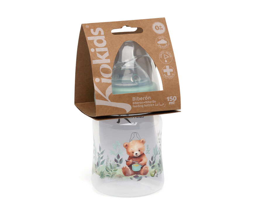 BIBERÓN 150ML SALVIA +0 MESES 3743 VERDE SAGE KIOKIDS