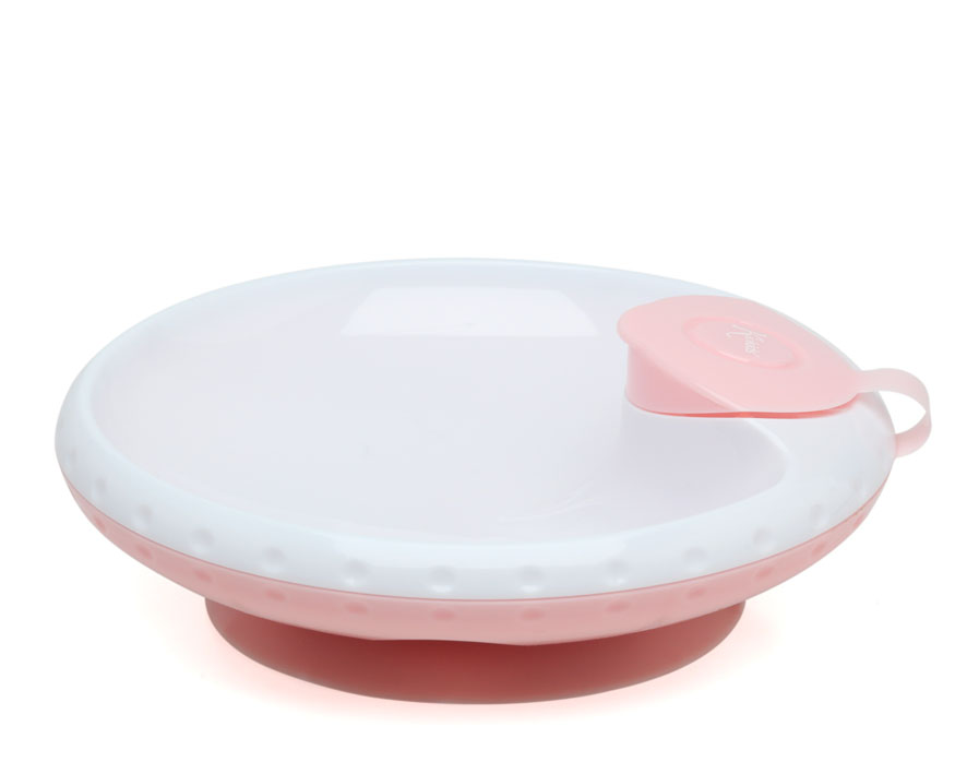 PLATO TÉRMICO CON VENTOSA ANTIVUELCO 17CM 3818 ROSA KIOKIDS