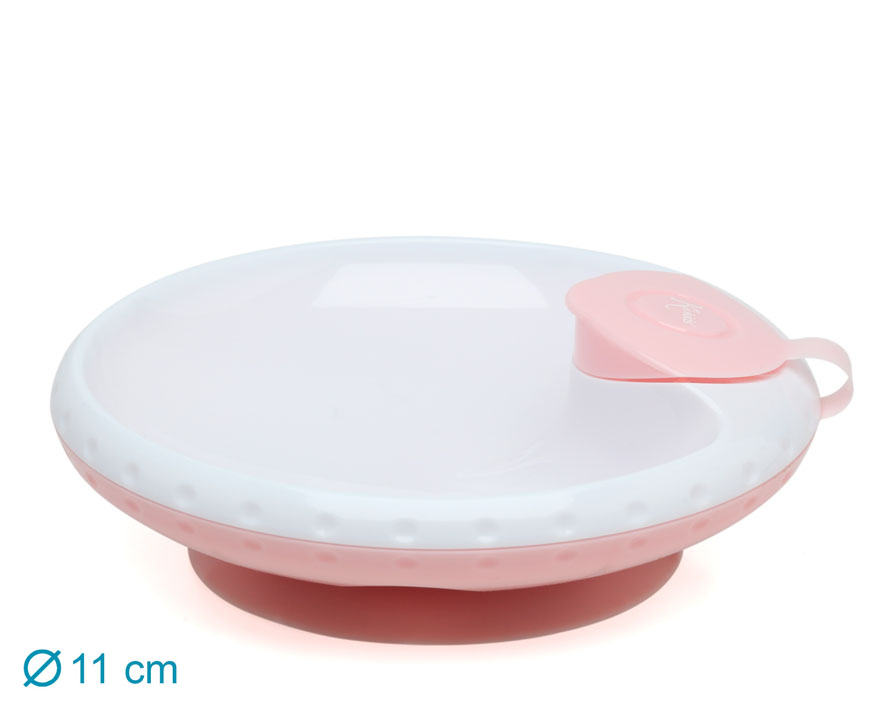 PLATO TÉRMICO CON VENTOSA ANTIVUELCO 17CM 3818 ROSA KIOKIDS