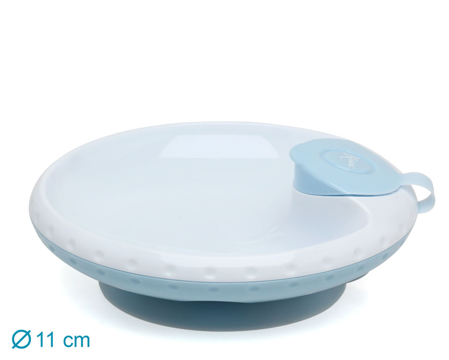 PLATO TÉRMICO CON VENTOSA ANTIVUELCO 17CM 3821 AZUL KIOKIDS
