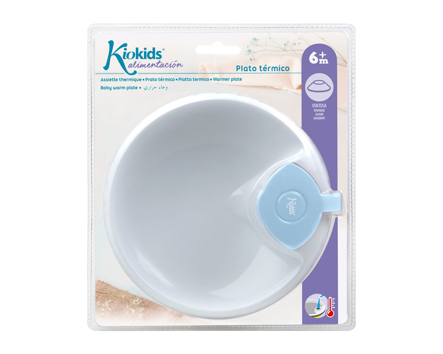 PLATO TÉRMICO CON VENTOSA ANTIVUELCO 17CM 3821 AZUL KIOKIDS