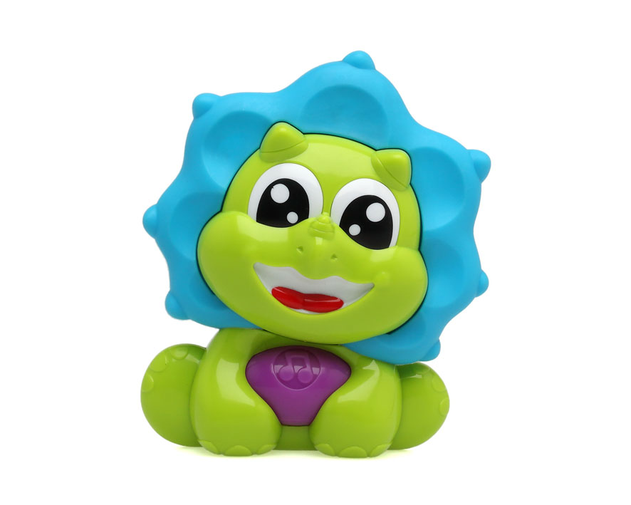 MORDEDOR MUSICAL DINOSAURIO VERDE Y AZUL 13X12CM 4110 KIOKIDS