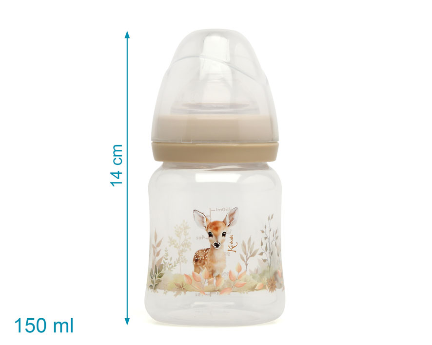 BIBERÓN 150ML CIERVO +0 MESES 4213 BEIGE KIOKIDS
