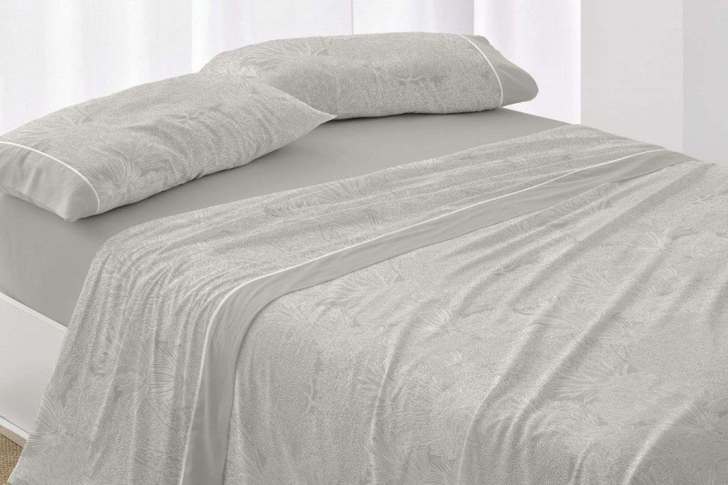 JUEGO DE SABANAS TELA 045 LAUREL BURRITO BLANCO