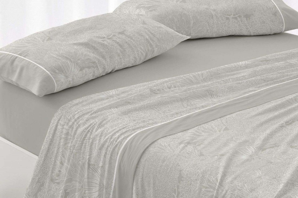 JUEGO DE SABANAS TELA 045 LAUREL BURRITO BLANCO