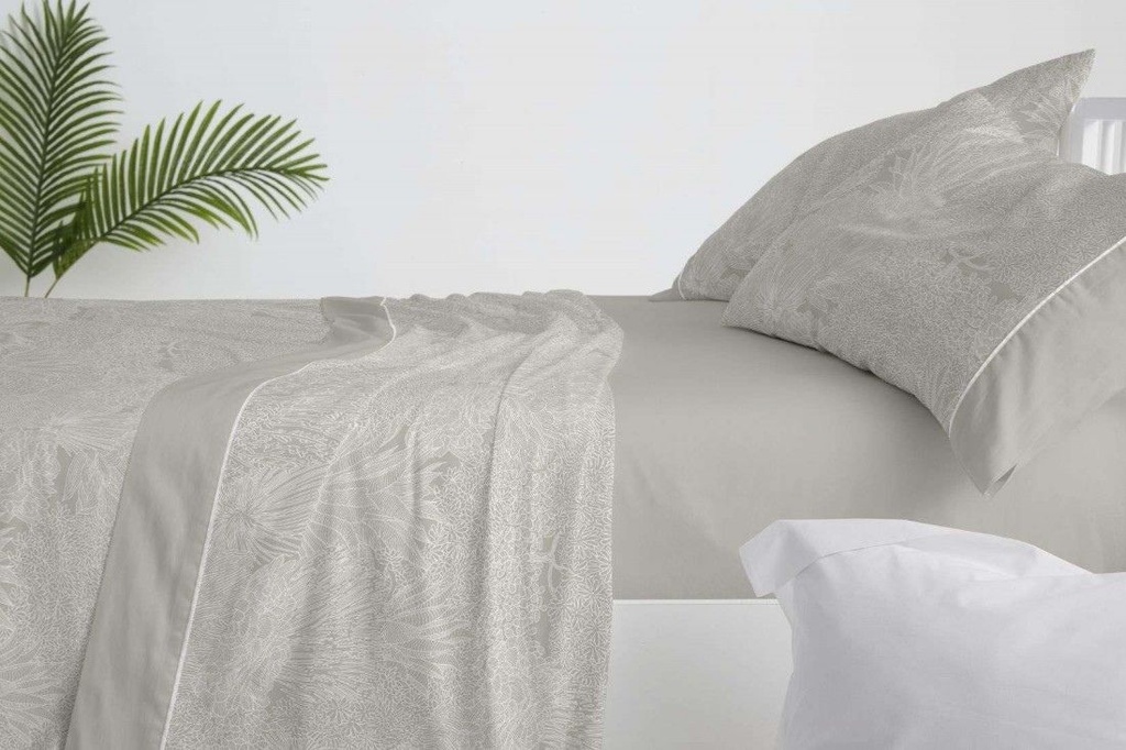 JUEGO DE SABANAS TELA 045 LAUREL BURRITO BLANCO