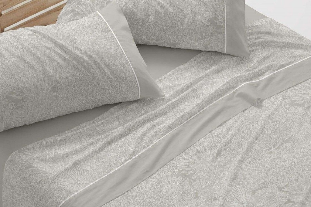 JUEGO DE SABANAS TELA 045 LAUREL BURRITO BLANCO