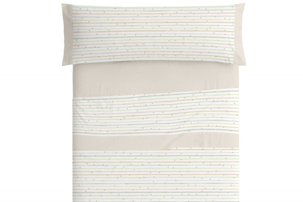 JUEGO DE SABANAS TELA 181 BEIGE BURRITO BLANCO