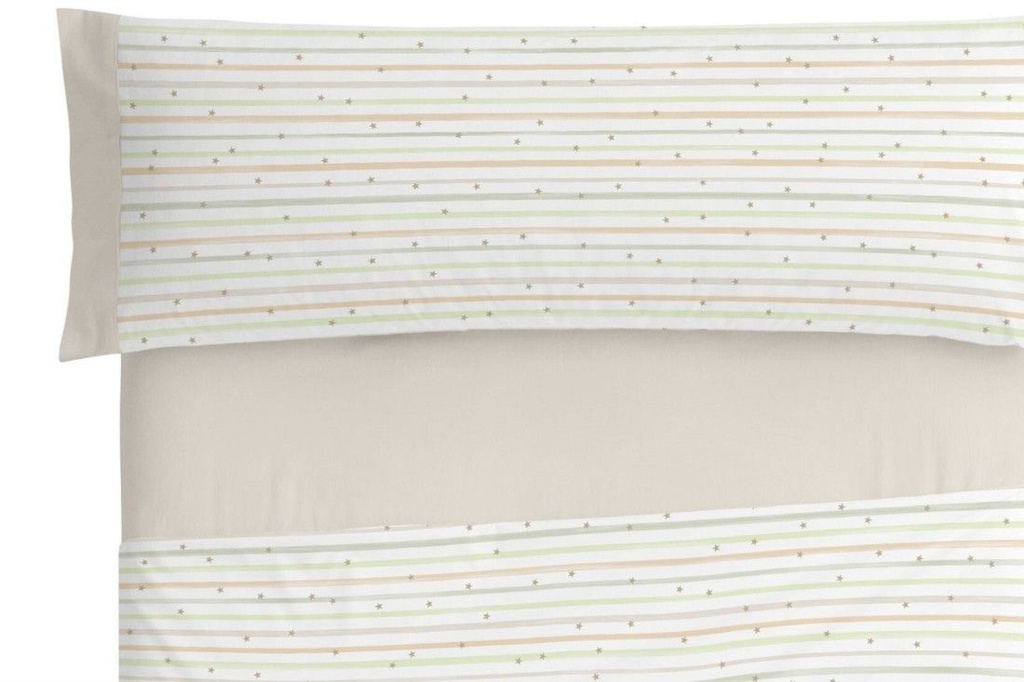 JUEGO DE SABANAS TELA 181 BEIGE BURRITO BLANCO
