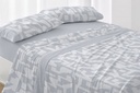 JUEGO DE SABANAS TELA 141 AZUL BURRITO BLANCO