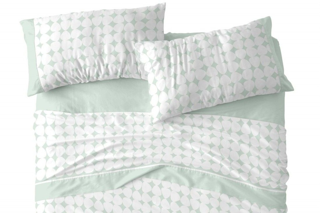 JUEGO DE SABANAS TELA 139 MENTA BURRITO BLANCO