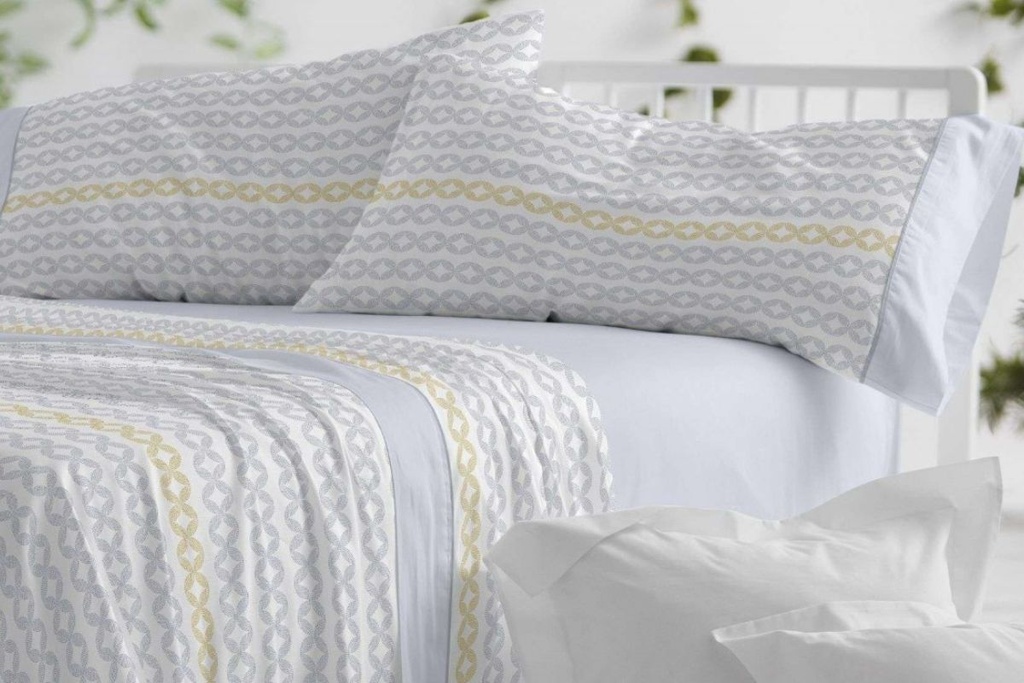 JUEGO DE SABANAS TELA 542 AZUL BURRITO BLANCO