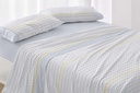 JUEGO DE SABANAS TELA 542 AZUL BURRITO BLANCO
