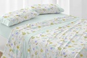 JUEGO DE SABANAS TELA 140 VERDE BURRITO BLANCO