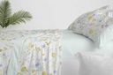 JUEGO DE SABANAS TELA 140 VERDE BURRITO BLANCO