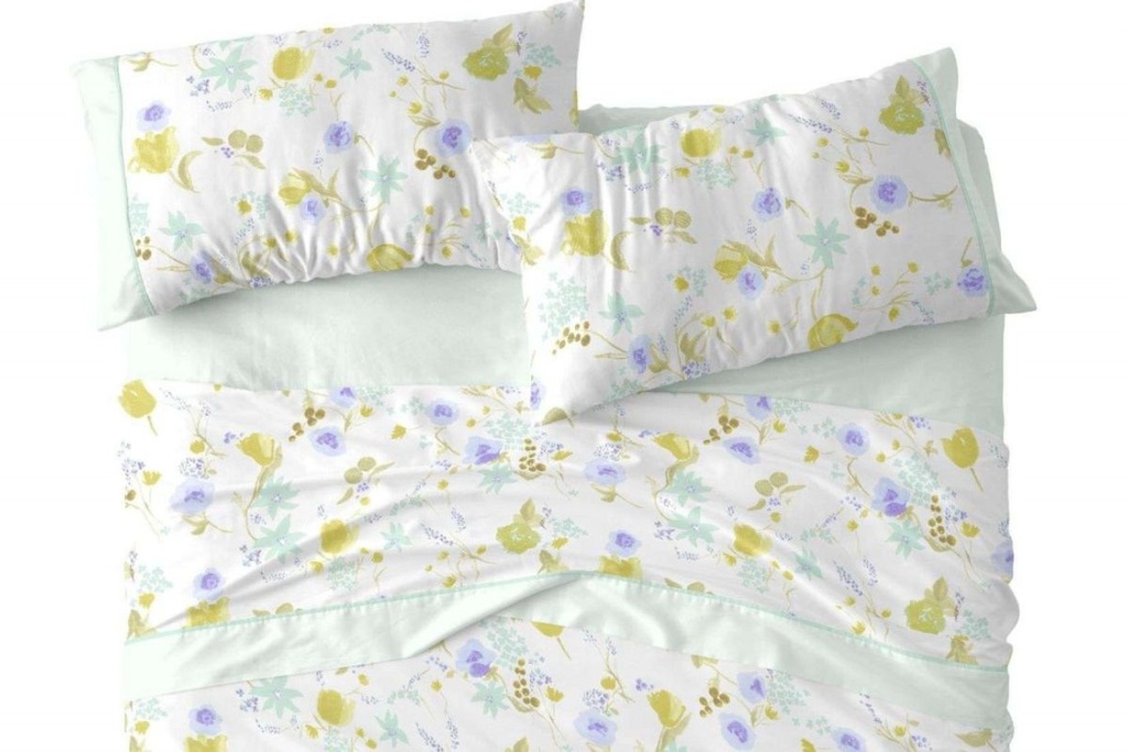 JUEGO DE SABANAS TELA 140 VERDE BURRITO BLANCO