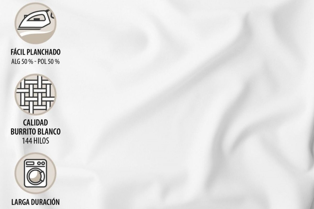 JUEGO DE SABANAS TELA 140 MELOCOTON BURRITO BLANCO
