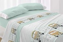 JUEGO DE SABANAS TELA 107 MENTA BURRITO BLANCO