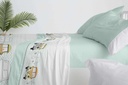 JUEGO DE SABANAS TELA 107 MENTA BURRITO BLANCO