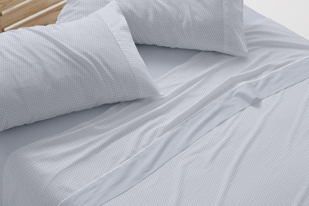 JUEGO DE SABANAS TELA DORVEL 868 AZUL BURRITO BLANCO