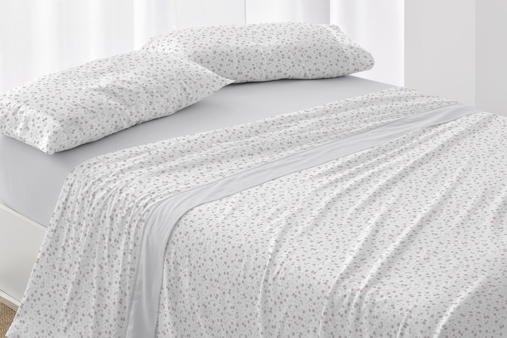 JUEGO DE SABANAS TELA DORVEL 869 GRIS BURRITO BLANCO
