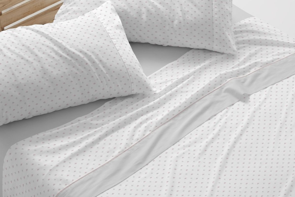 JUEGO DE SABANAS TELA DORVEL 873 GRIS BURRITO BLANCO