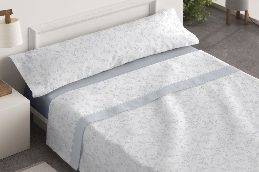 JUEGO DE SABANAS TELA DORVEL 870 AZUL BURRITO BLANCO