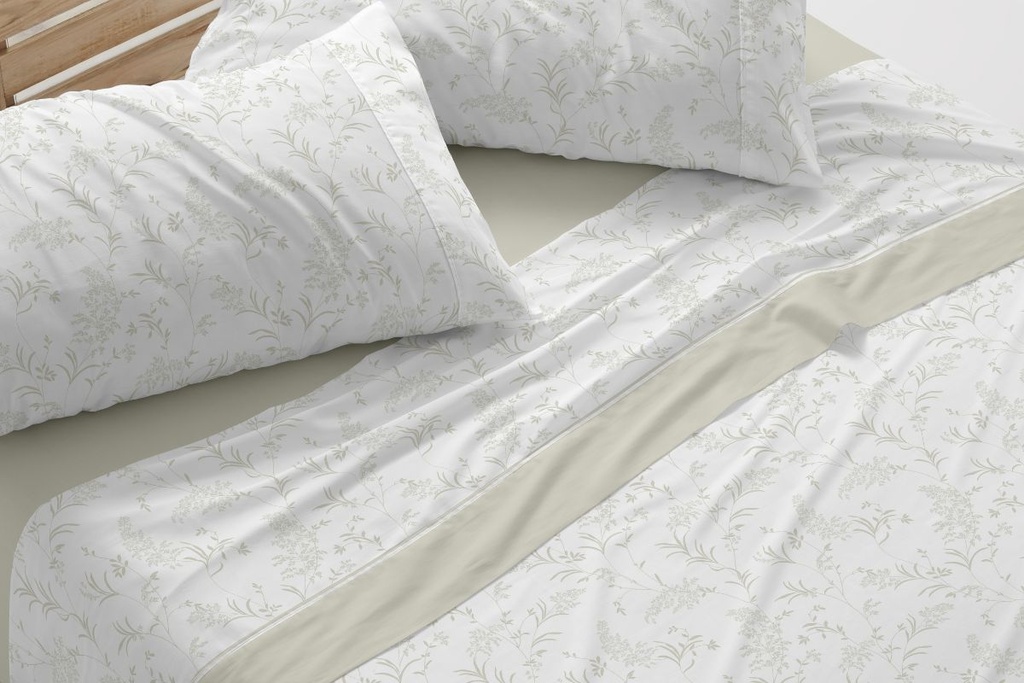 JUEGO DE SABANAS TELA DORVEL 870 VERDE BURRITO BLANCO