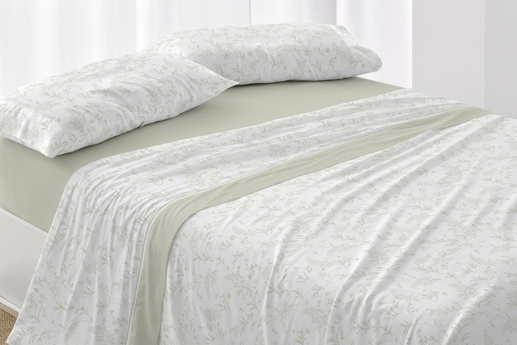 JUEGO DE SABANAS TELA DORVEL 870 VERDE BURRITO BLANCO