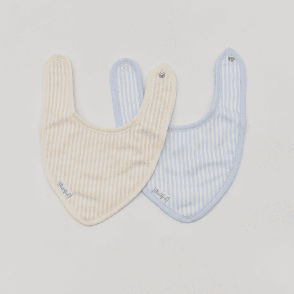 PACK 2 BABEROS BANDANA COWBOY RAYAS ANCHAS 32.3/2 AZUL-BEIGE MARTIFANEL