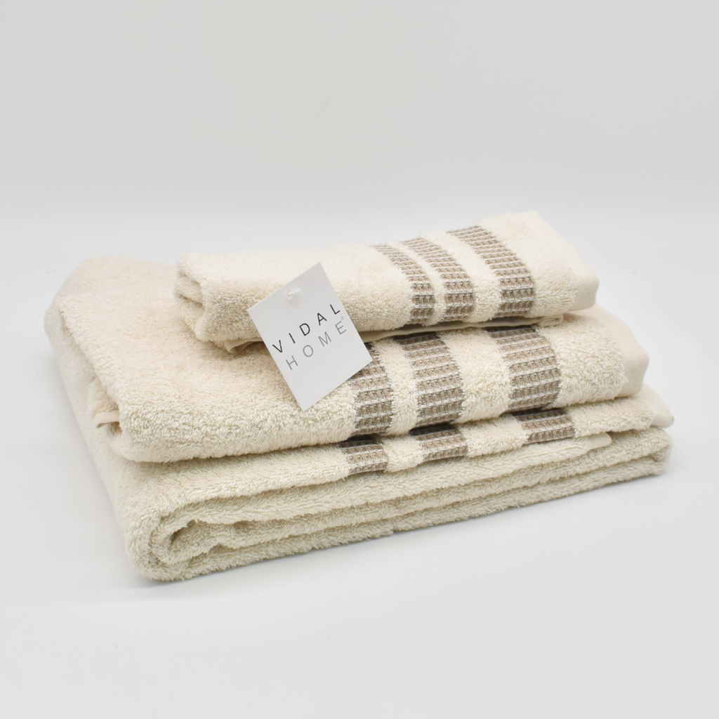 JUEGO DE TOALLAS 3PZ CHLOE NATURAL-LINO VIDAL HOME