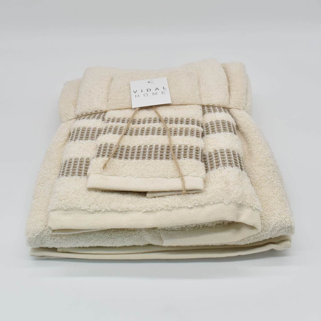 JUEGO DE TOALLAS 3PZ CHLOE NATURAL-LINO VIDAL HOME