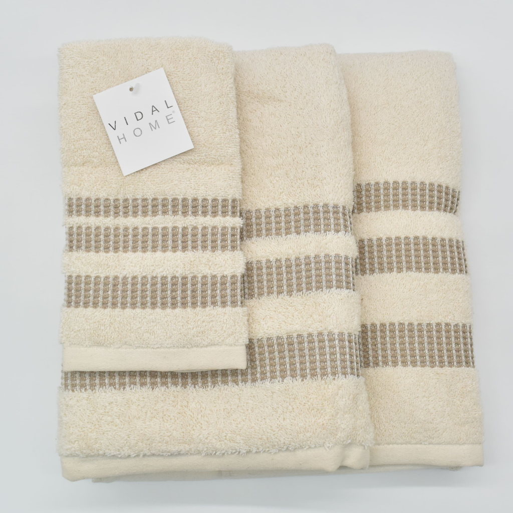 JUEGO DE TOALLAS 3PZ CHLOE NATURAL-LINO VIDAL HOME