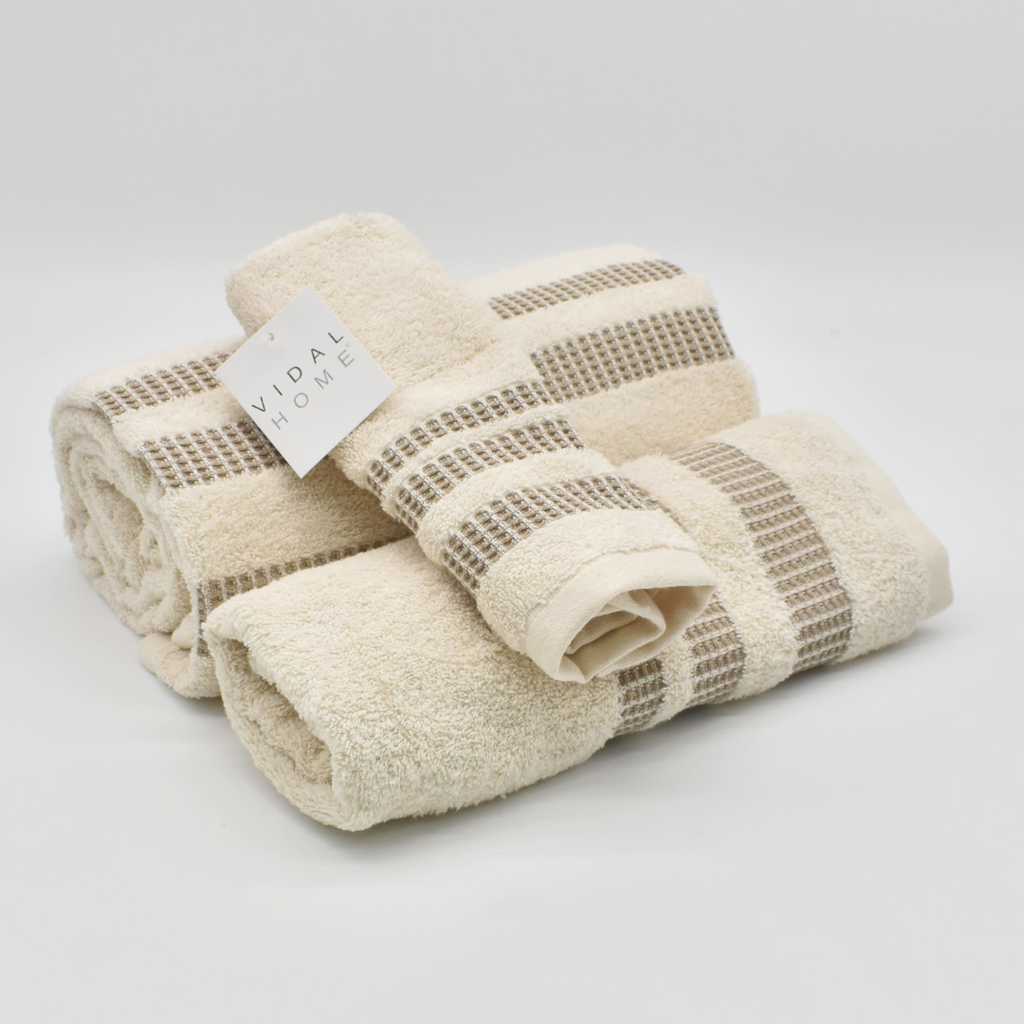 JUEGO DE TOALLAS 3PZ CHLOE NATURAL-LINO VIDAL HOME