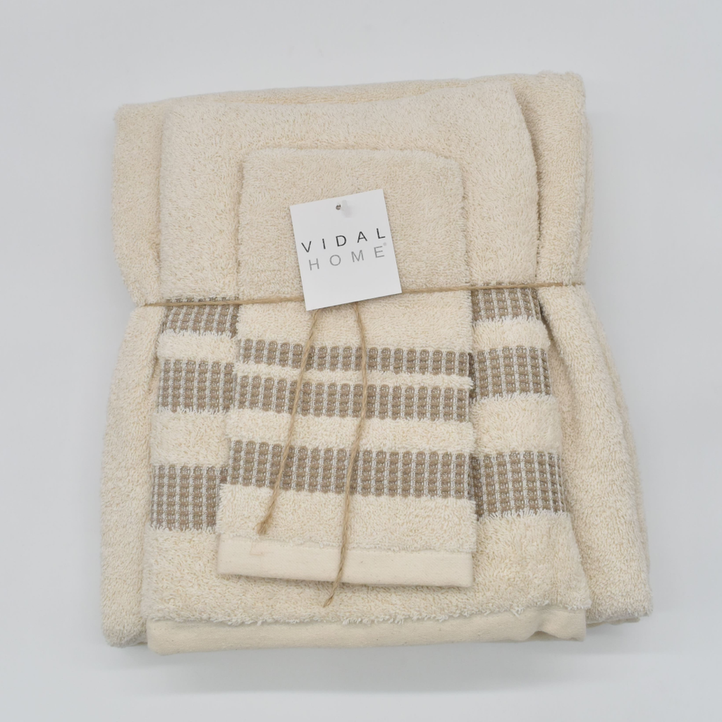JUEGO DE TOALLAS 3PZ CHLOE NATURAL-LINO VIDAL HOME