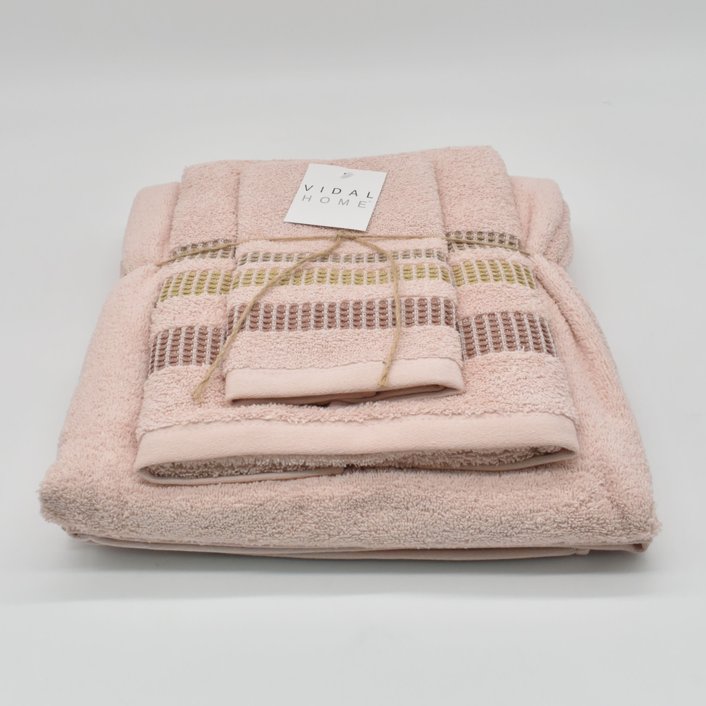 JUEGO DE TOALLAS 3PZ CHLOE ROSA VIDAL HOME