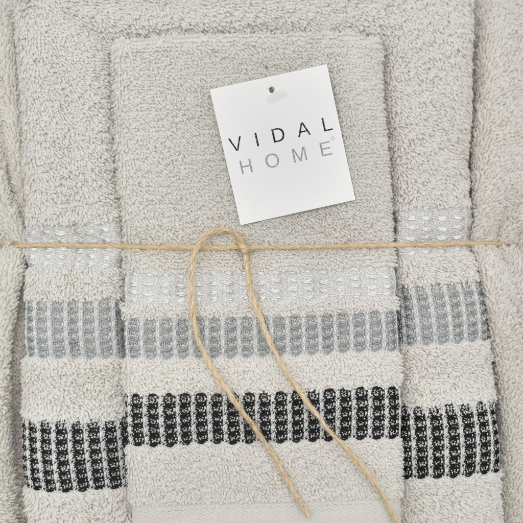 JUEGO DE TOALLAS 3PZ CHLOE GRIS VIDAL HOME
