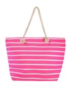 BOLSO ESTAMPADO DE PLAYA 40X60CM RAYAS FUXIA SUN&amp;SURF