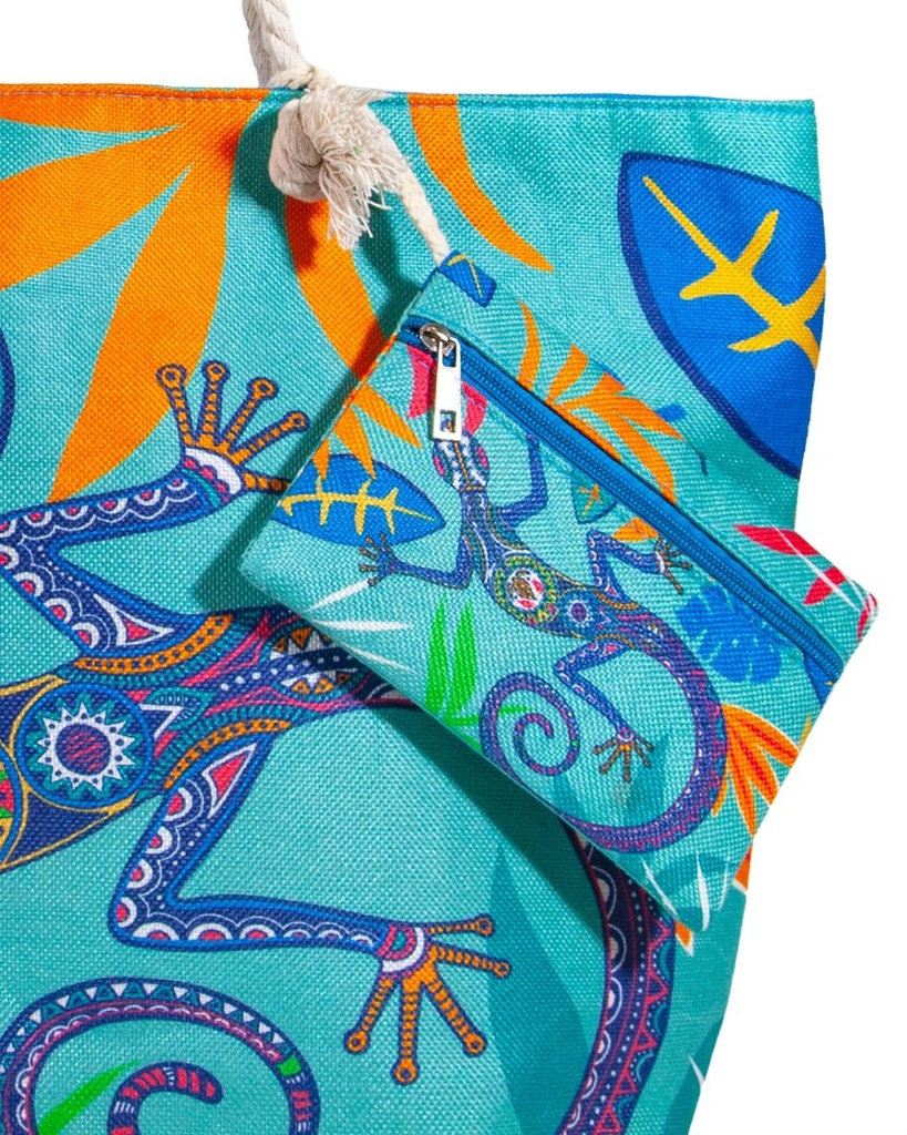 BOLSO ESTAMPADO DE PLAYA 40X60CM 06544 LAGARTIJA SUN&amp;SURF