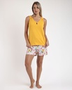 PIJAMA SIN MANGAS GOLD FLOWERS 63072 MOSTAZA ADMAS