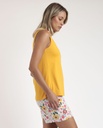 PIJAMA SIN MANGAS GOLD FLOWERS 63072 MOSTAZA ADMAS