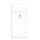 TRIPTICO CUNA ESTAMPADO DINOSAURIO PALMERA + CHUPETERO BLANCO-GRIS INTERBABY