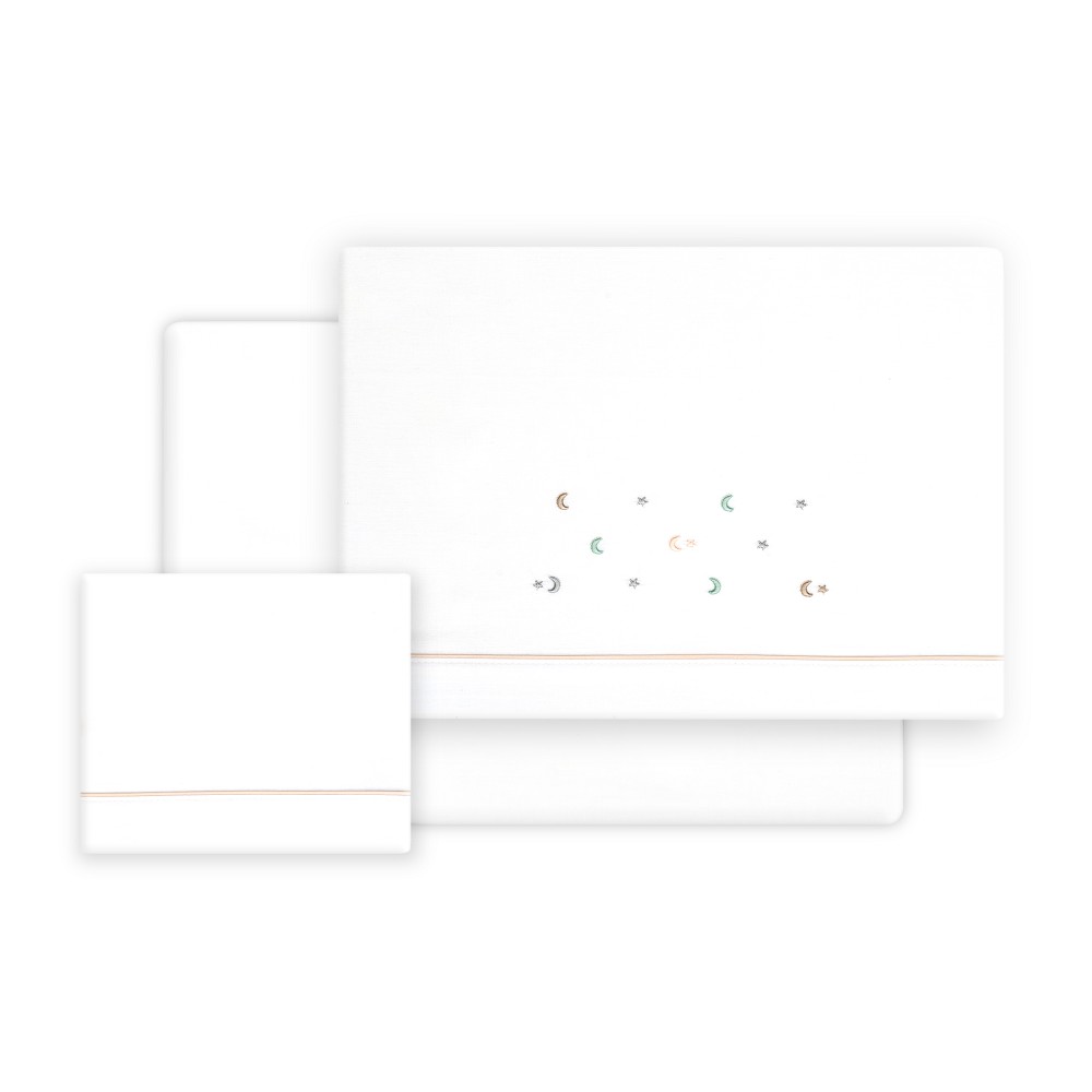 TRIPTICO CUNA ESTRELLA LUNA MULTICOLOR + CHUPETERO BLANCO-ROSA INTERBABY