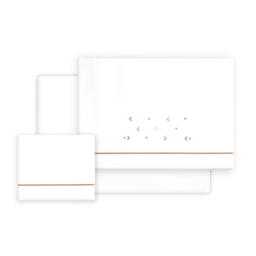 TRIPTICO CUNA ESTRELLA LUNA MULTICOLOR + CHUPETERO BLANCO-BEIGE INTERBABY